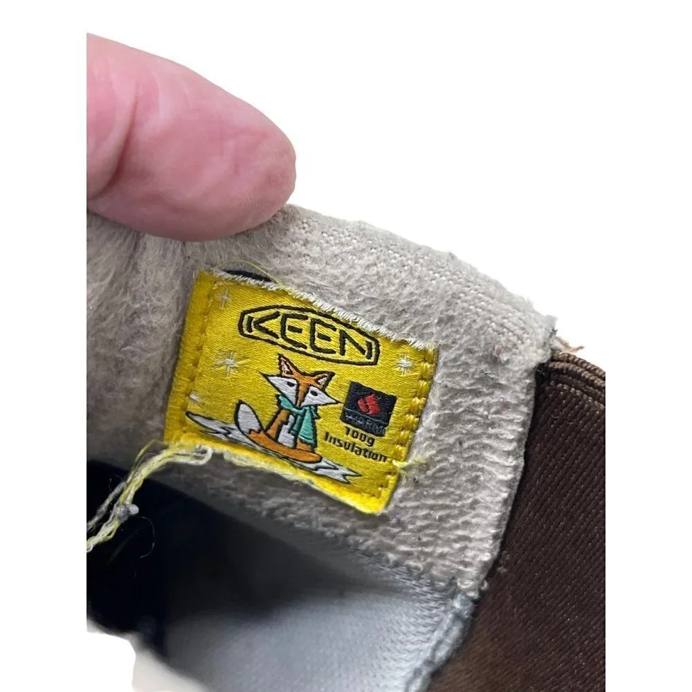 Keen 100g Insulation Waterproof Brown Leather Ankle Boots Thermal Insole 4Y